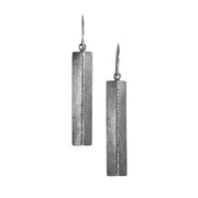 TODD REED Oxidized Silver Diamond Earrings